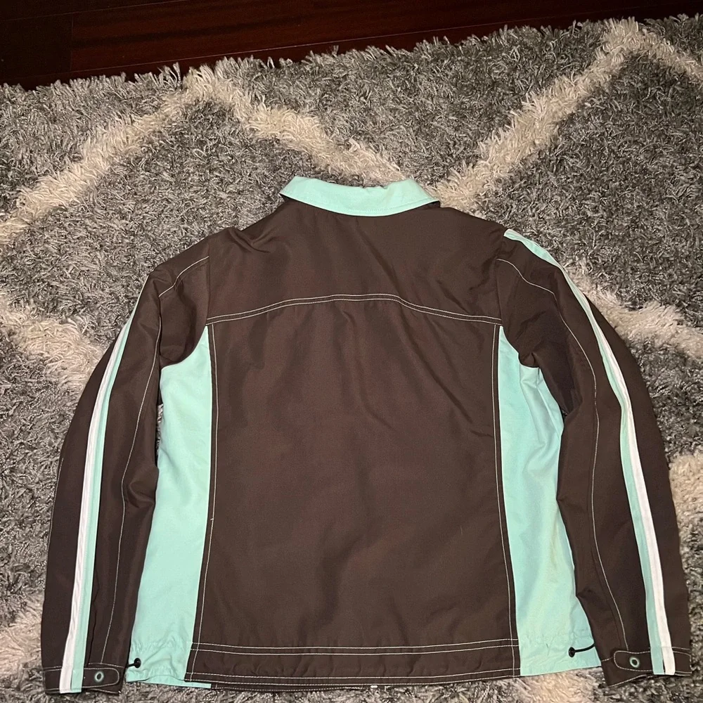 GreenTea Chocolate and Aqua Ski Jacket - Picture 8 of 8